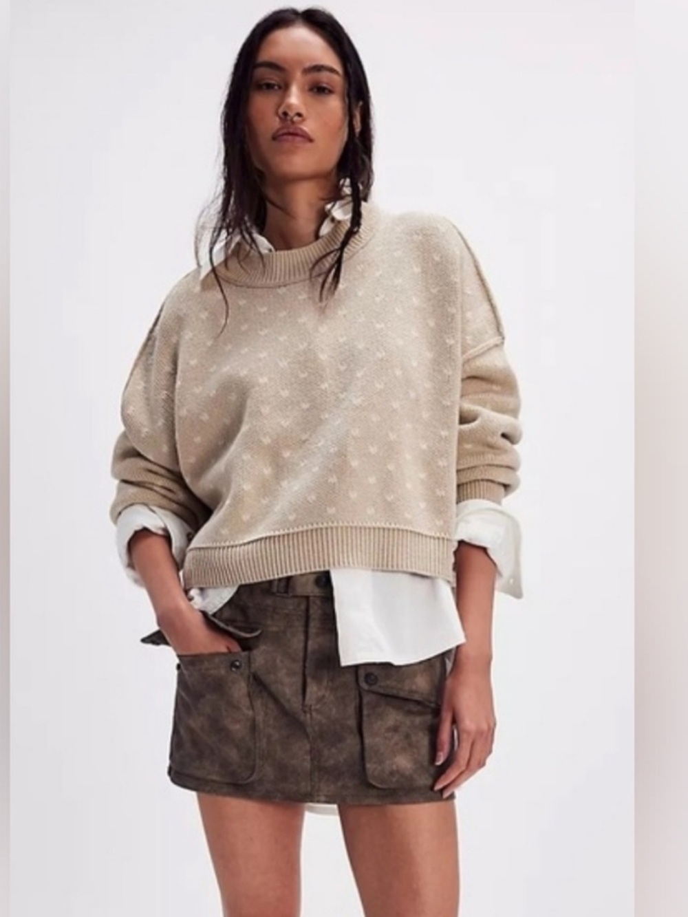 Free People Easy Street Crop Sweater